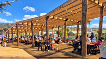 Covered Timber Pavilion With Picnic Terraces