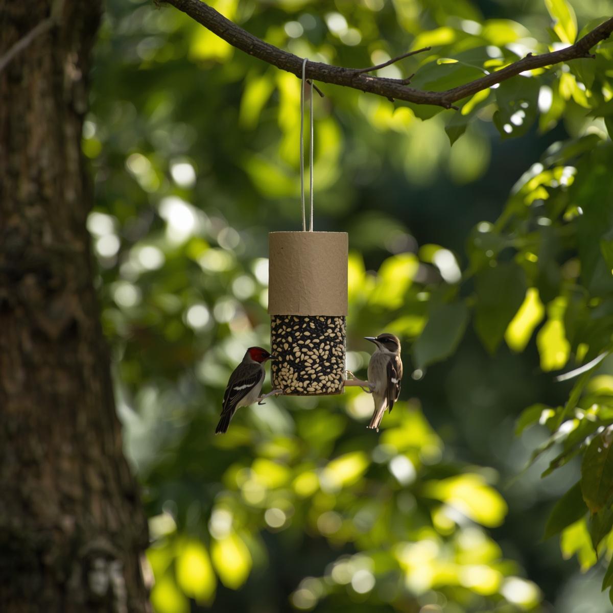 Toilet Roll Bird Feeder Peanut Butter And Seeds